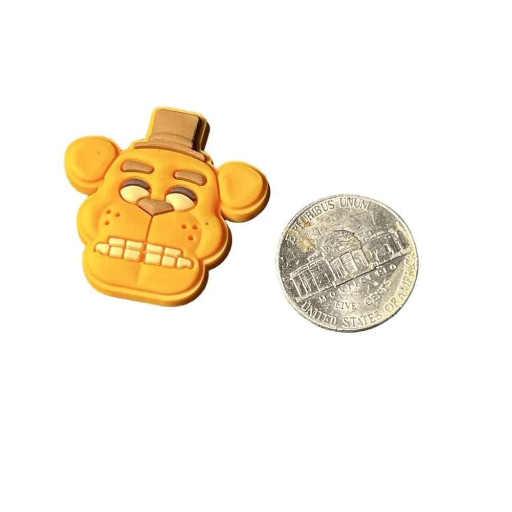Orange Black Foxy Shoe Charm One Size